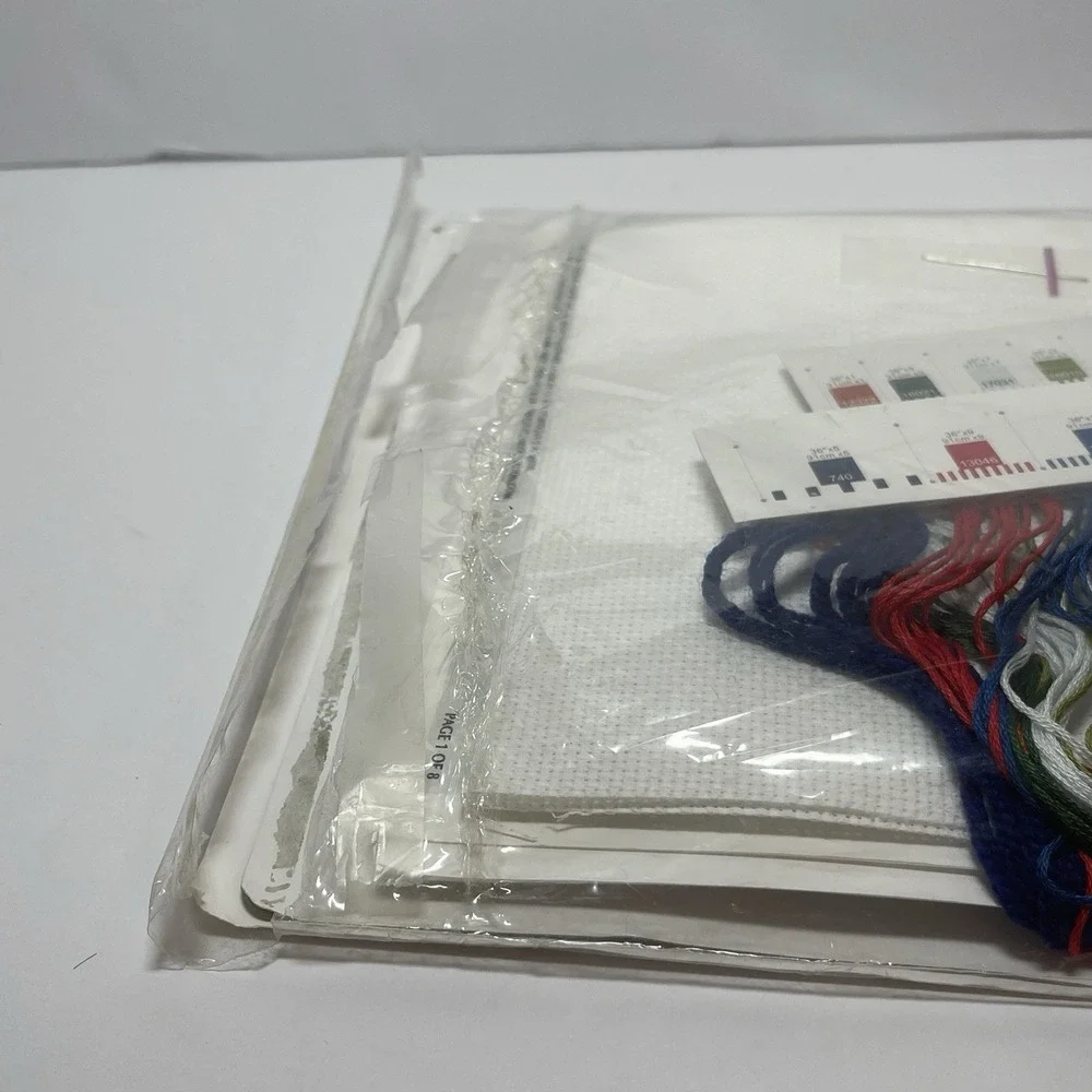 Dimensions SANTA & SNOWMAN STOCKING Counted Cross Stitch Kit #8714 NEW Unused.